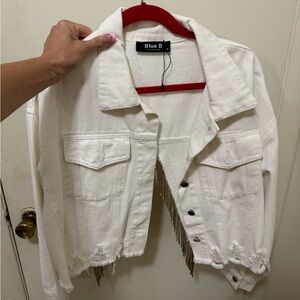 Rhinestone fringe jacket